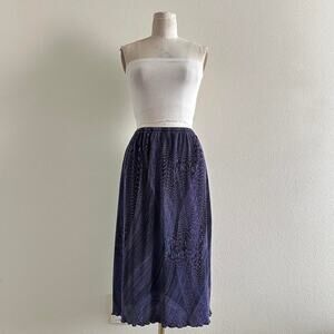 Vintage purple retro abstract midi skirt